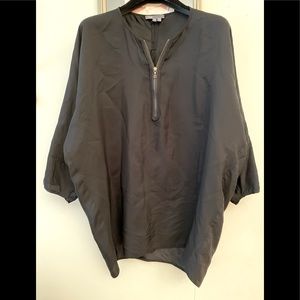 Vince oversized silk tunic length pullover with 3/4 sleeves